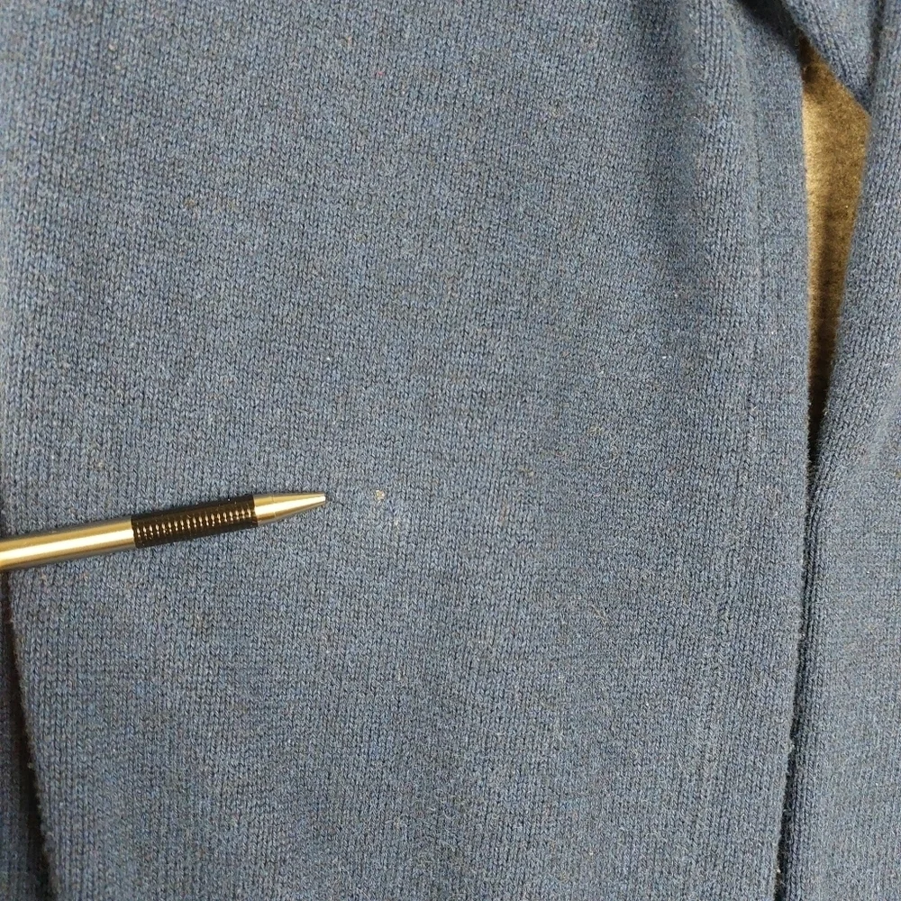 GEORGE MENS BLUE KNIT QUARTER ZIP PULLOVER COTTON BLEND SWEATER SIZE LARGE - Picture 2 of 8